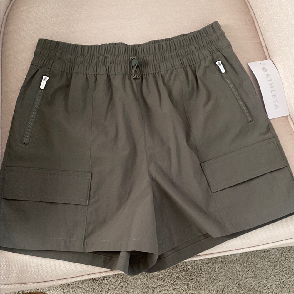 Athleta Olive Cargo Shorts